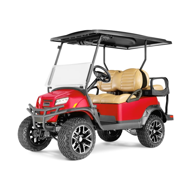 Electric Golf Cart Red 4-Seater